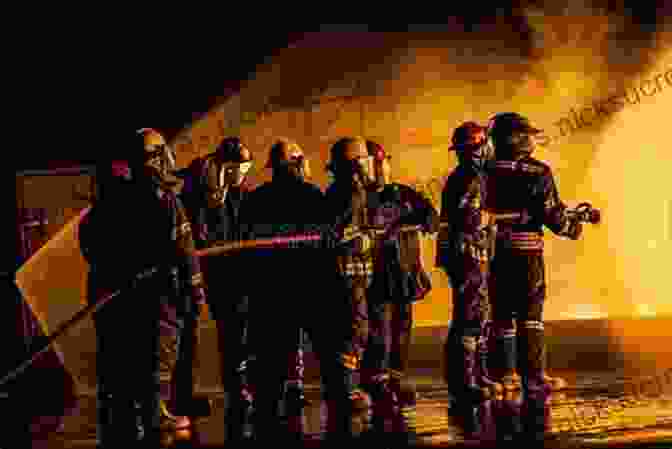 A Group Of Firefighters Battling A Wildfire, With Flames And Smoke Rising In The Background Out Of Line: A Life Of Playing With Fire