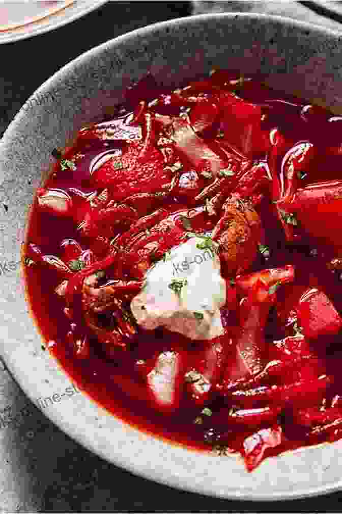 A Spread Of Traditional Russian Dishes, Including Borscht, Dumplings, And Blinis To Russia With Fries George Cohon